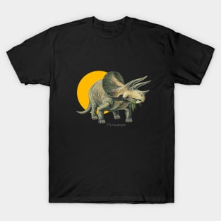 Triceratops Cut Out (with Orange Disc) T-Shirt